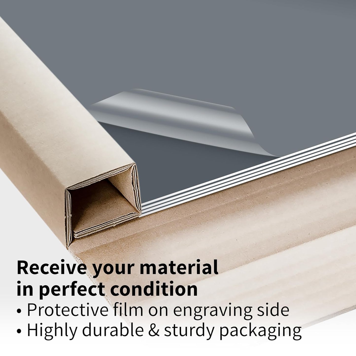 Trotec TroLase | 12"x24"x1/16", 4 Pcs | Smoke Grey/White | 2 Ply | Modified Acrylic | Laser Engraving Double Color Plastic Sheet | Engraving Blanks for Laser, Saw, Guillotine | Made in USA