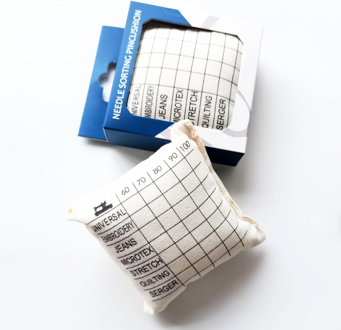 HONEYSEW Needle Sorting Pincushion – Sewing Pin Holder Pin Cushion Organizes Sewing Machine Needles for Fast, Easy Identification – Sorts 5 Sizes and 7 Types of Universal and Embroidery Needles