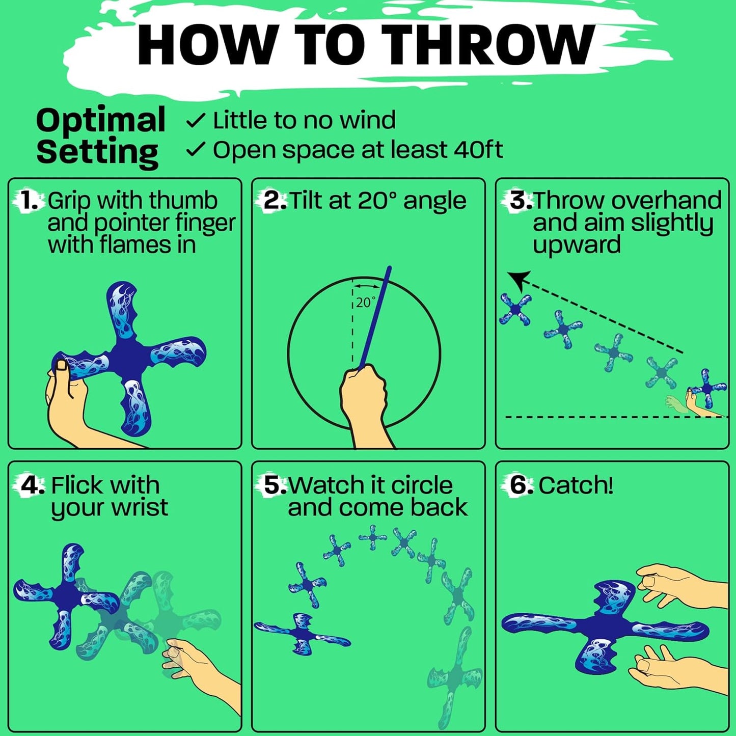 Boomerang for Kids - Boo Basket Stuffers For Kids - Best Gifts for Boys & Girls Gift Ideas - Kid Stocking Stuffers & Fun Holiday Presents Outdoor Toys - Fun Children Birthday Party Favors & Goodie Bag