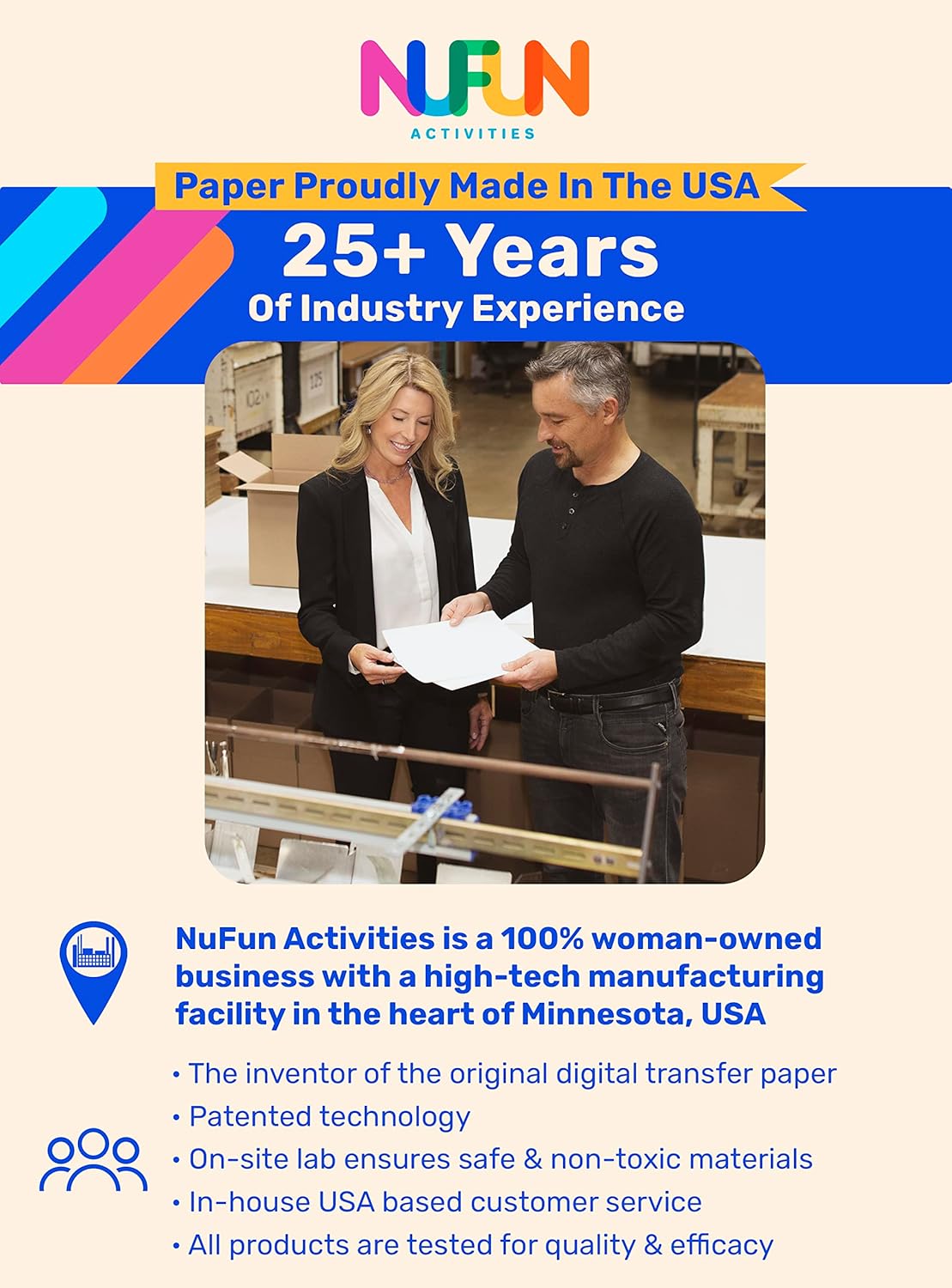 NuFun Activities Printable Iron-on Heat Transfer Paper for T Shirts, Light Fabrics, 500 Sheets 8.5 x 11 inch, Long Lasting, Durable, Professional Quality, Easy DIY, Non-Toxic, Made In the USA