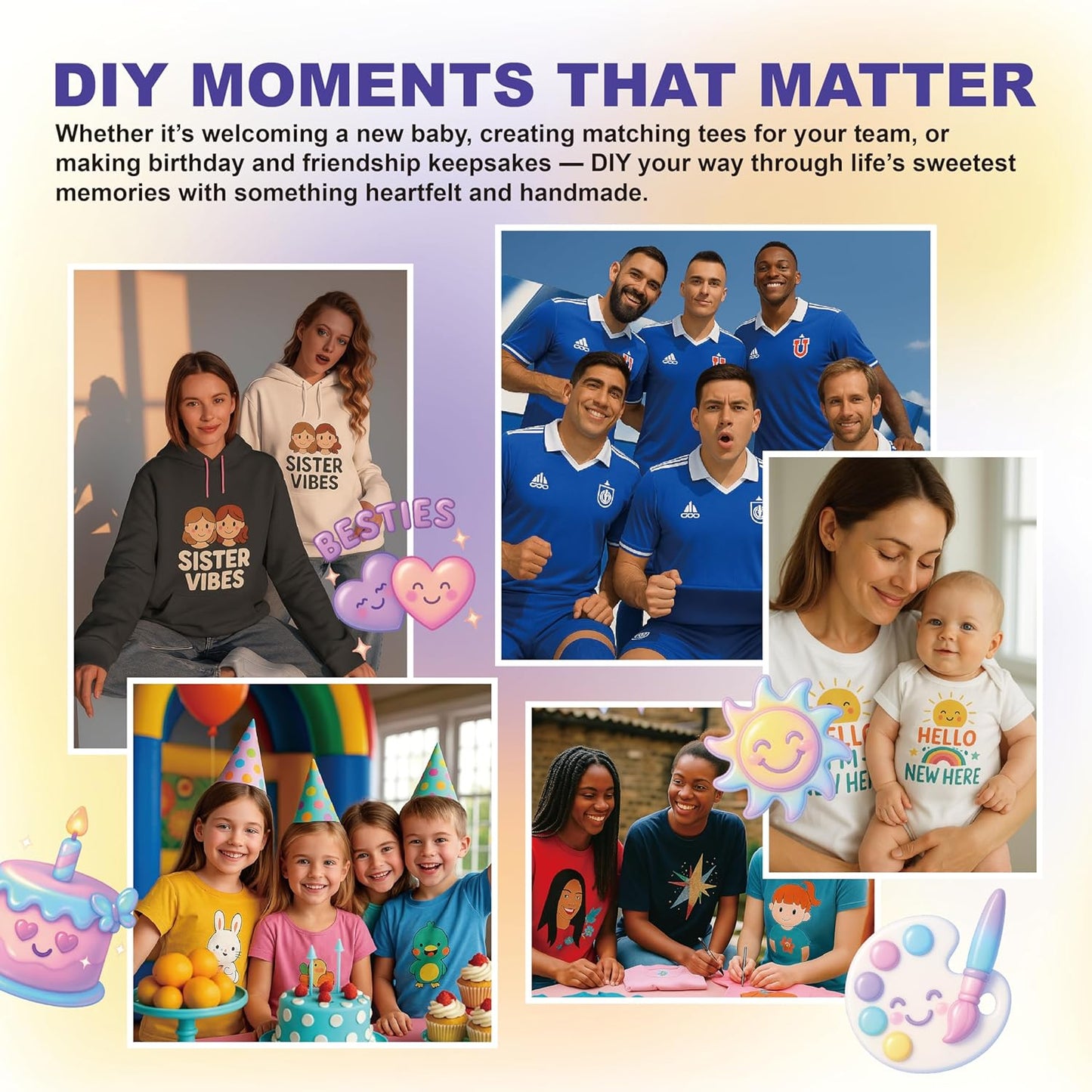 HTVJOYDO Iron-On Heat Transfer Paper for T-Shirts, 25 Sheets 8.5x11", Iron on Vinyl for Dark Fabric, Printable Heat Transfer Vinyl for Inkjet Printer, Perfect for Summer Crafts