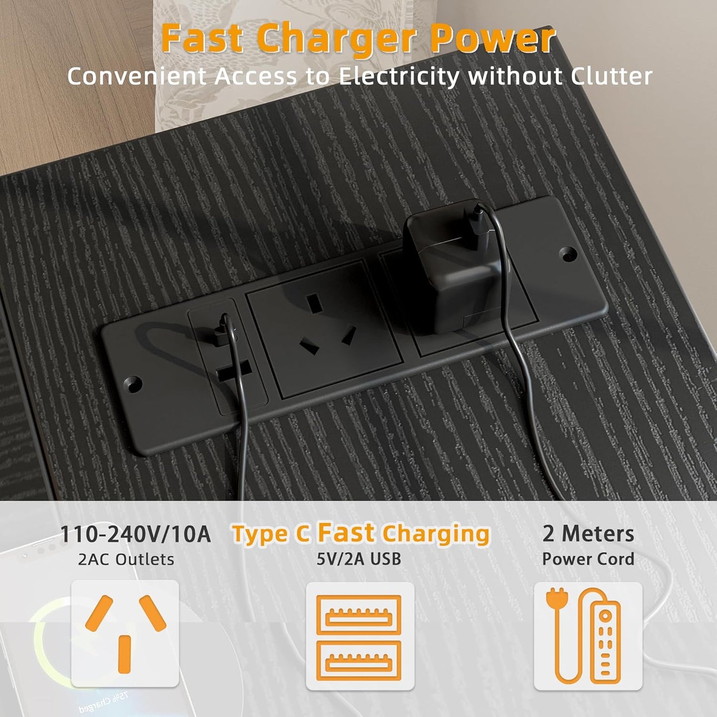 TIQLAB L Shaped Computer Desk with Power Outlets, 47 Inch Small Corner Desk with Reversible Shelves, Gaming Desk Computer Table Study Writing Table for Home Office Bedroom Small Space, Black