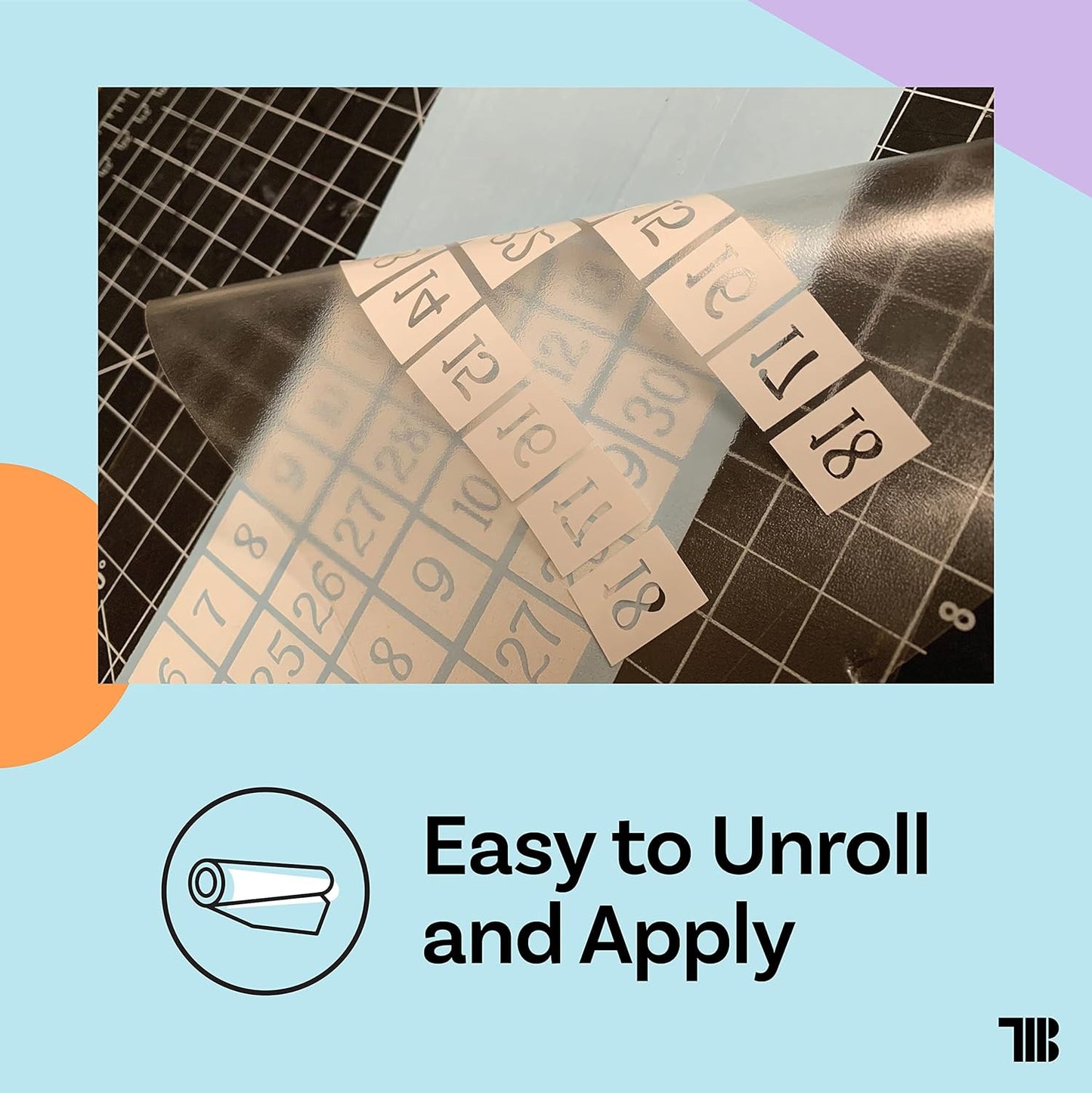 24" x 300' Roll of Clear Transfer Tape for Vinyl, Made in America, Premium-Grade Vinyl Transfer Tape with Medium-High Tack Adhesive for Applying Decals, Letters, and Graphics