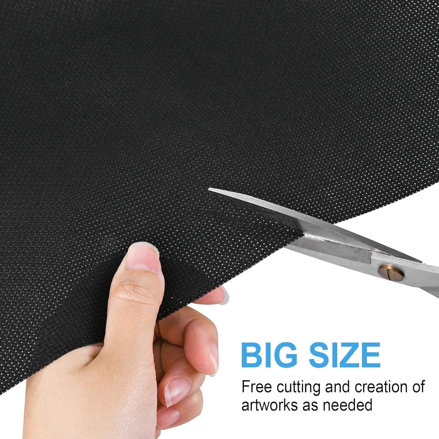 Cross Stitch Fabric 16 Count Aida Cloth 59 x 39 Inch Large Size Classic Reserve Cross Stitch Supplies Embroidery Fabric Cloth Cross Stitching for Home DIY Craft Embroidery Decoration Handmade, Black