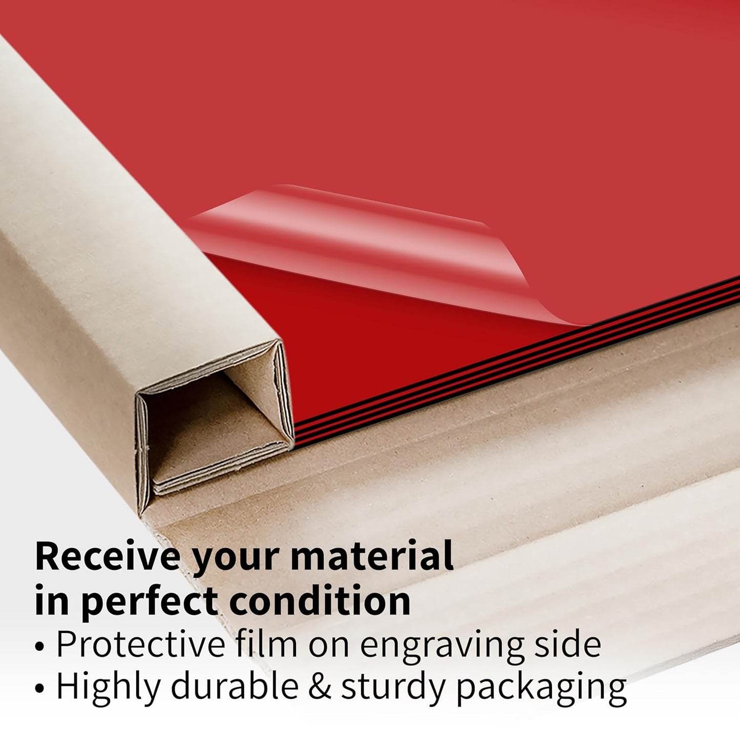 Trotec TroLase | 12"x12"x1/16", 8 Pcs | Red/Black | 2 Ply | Modified Acrylic | Laser Engraving Double Color Plastic Sheet | Engraving Blanks for Laser, Saw, Guillotine | Made in USA