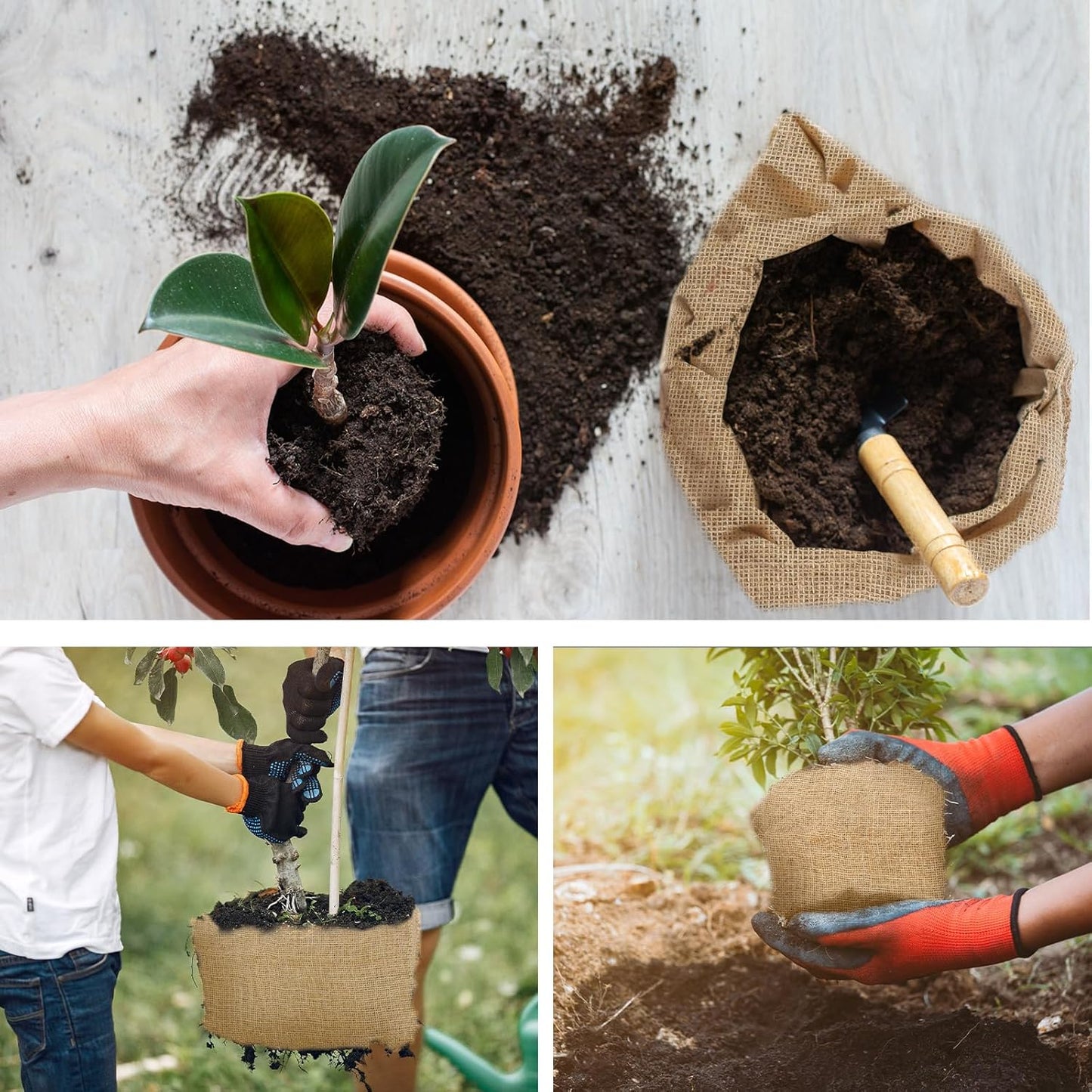 Buryeah 80 Inch x 50 ft Burlap Fabrics Roll Natural Jute Burlap Tree Wraps Protector Winter Frost Plant Blankets Cloth Weed Barrier Fabric Garden Plants for Winter Outdoor Trees Shrubs Party