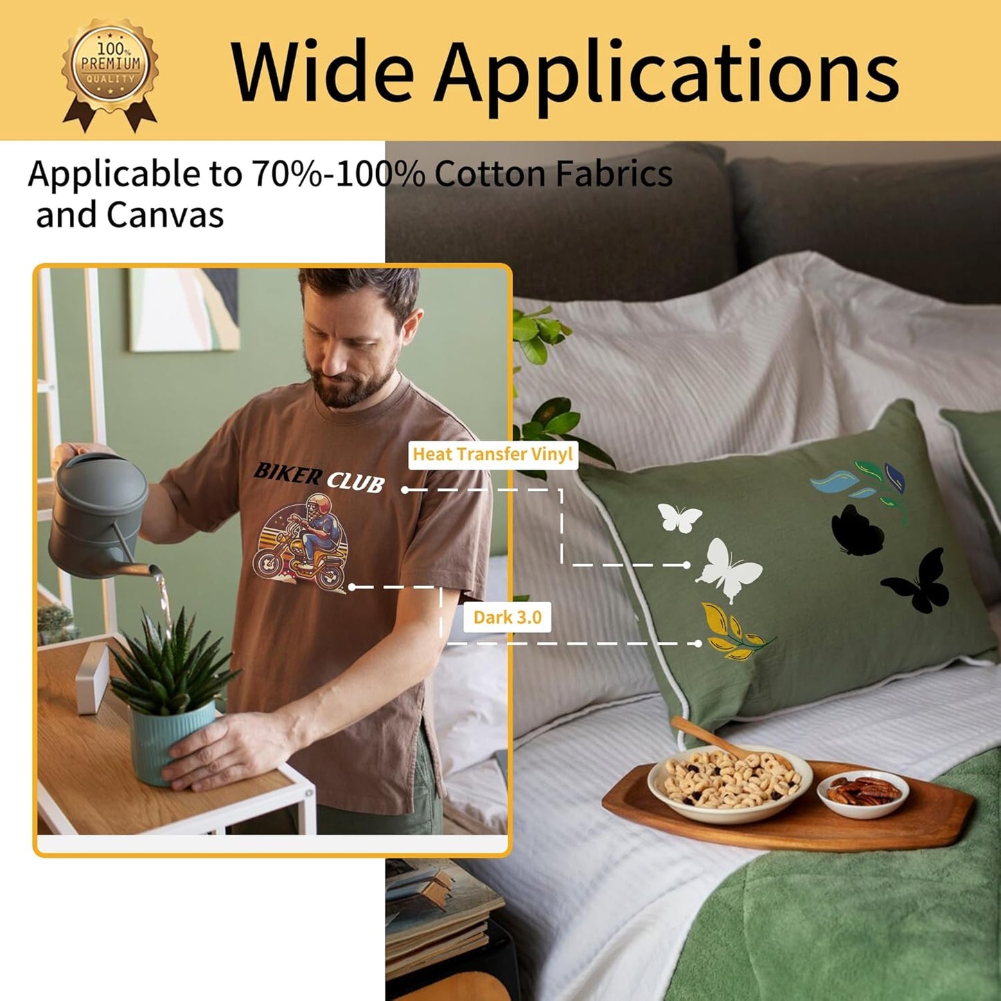 TransOurDream Iron on Heat Transfer Paper for Dark Fabric (20+2 Sheets, 8.5x11") Printable Iron on Transfers for Inkjet Printer & Laserjet Printer, Heat Transfer Vinyl for T Shirts (D3-BW-22)