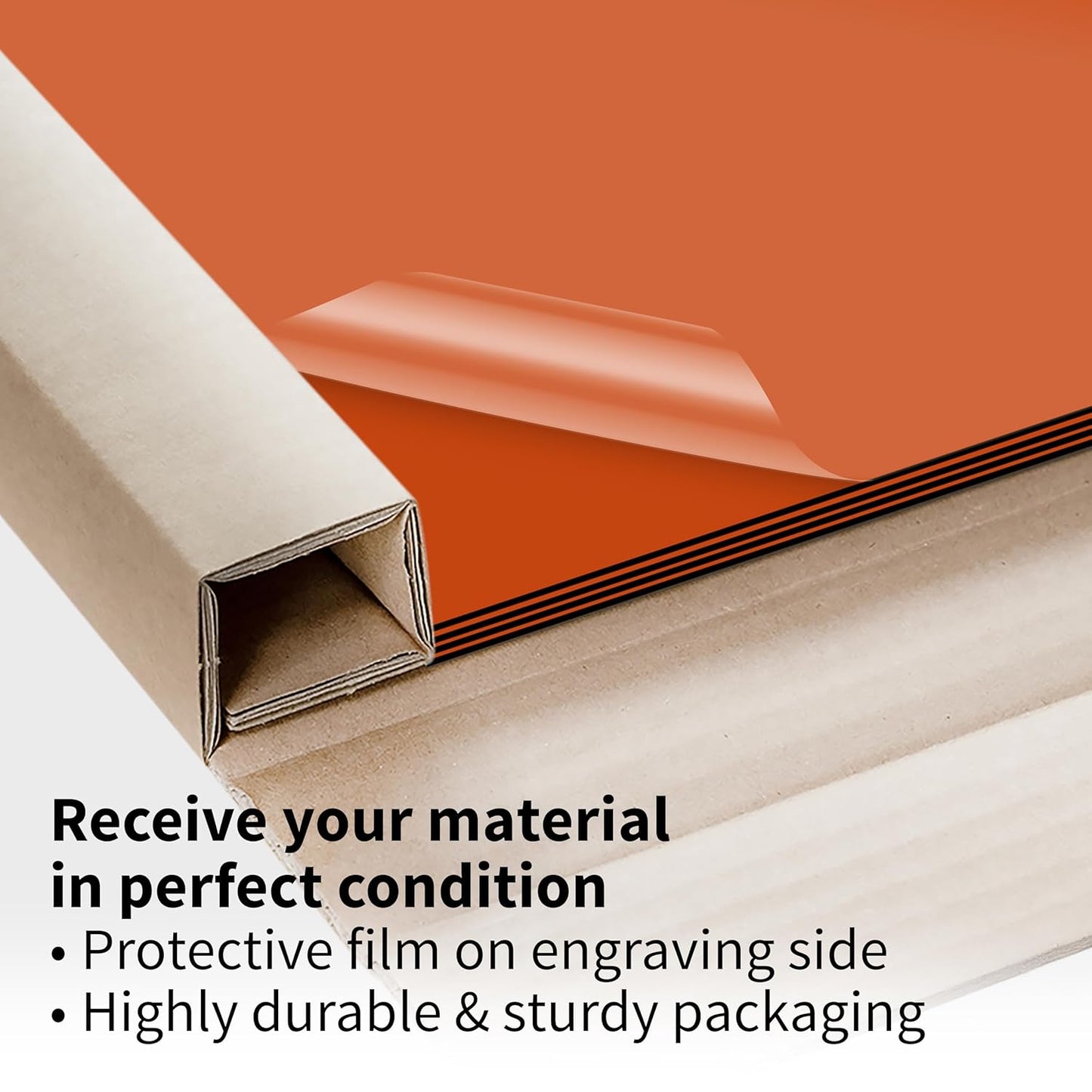 Trotec TroLase | 12"x24"x1/16", 4 Pcs | Orange/Black| 2 Ply | Modified Acrylic | Laser Engraving Double Color Plastic Sheet | Engraving Blanks for Laser, Saw, Guillotine | Made in USA