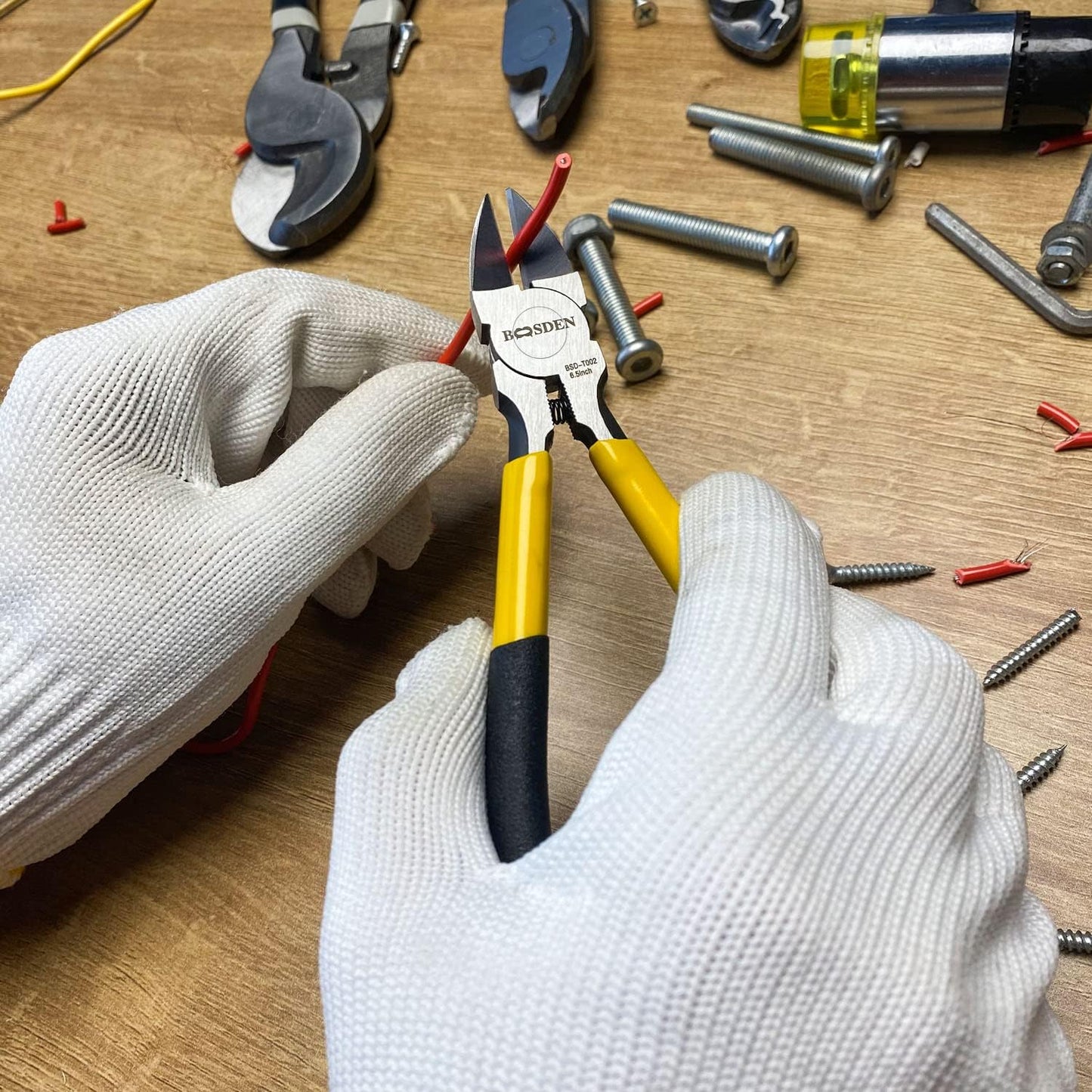 BOOSDEN 6.5" Wire Cutters, 2 Pack, Precision Side Cutter, Spring Loaded Cutting Pliers, Dikes for Artificial Flowers & Crafting