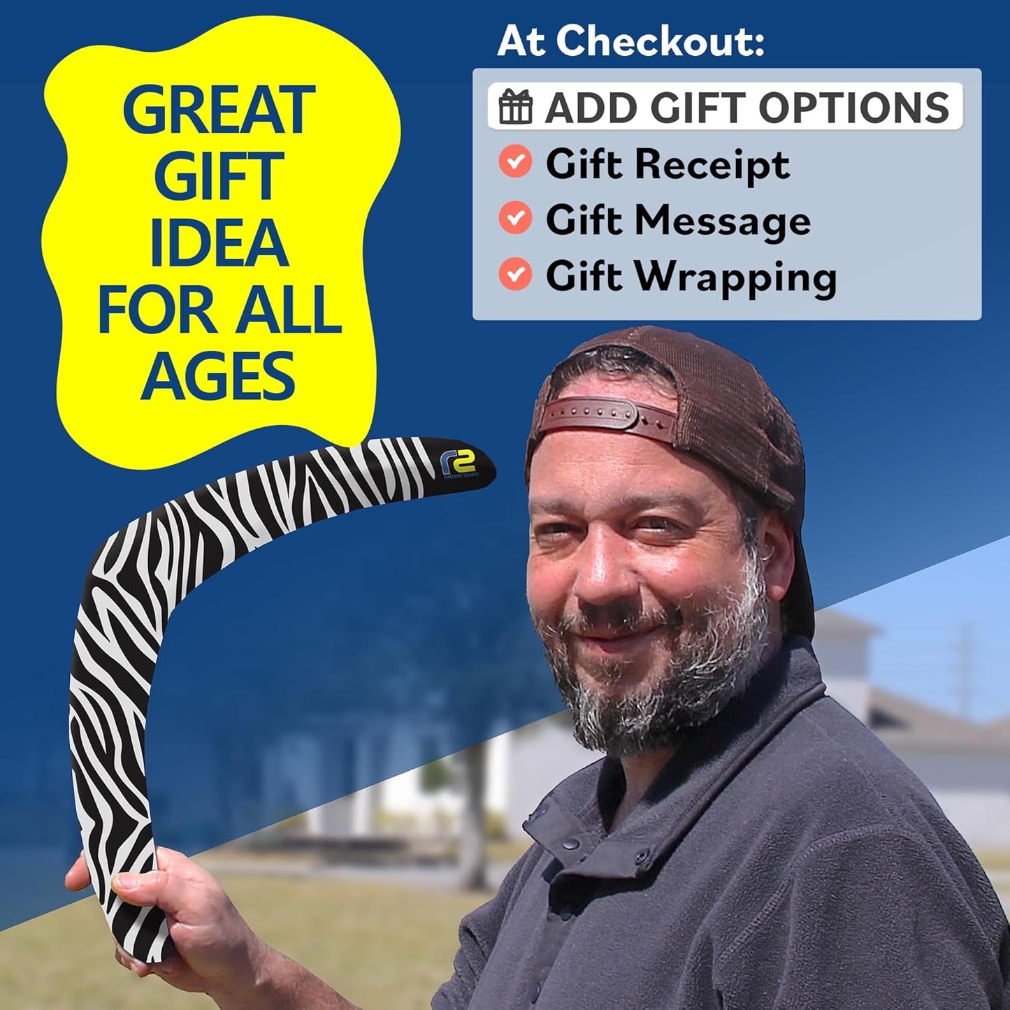 Beach Boomerang Toy For All Ages - Outside Beach Games Adults & Outdoor Toys For Kids - Fun Outdoor Backyard Toys For Boys - Soft Foam Pool Game & Birthday Gift Ideas For Boys & Girls 2025