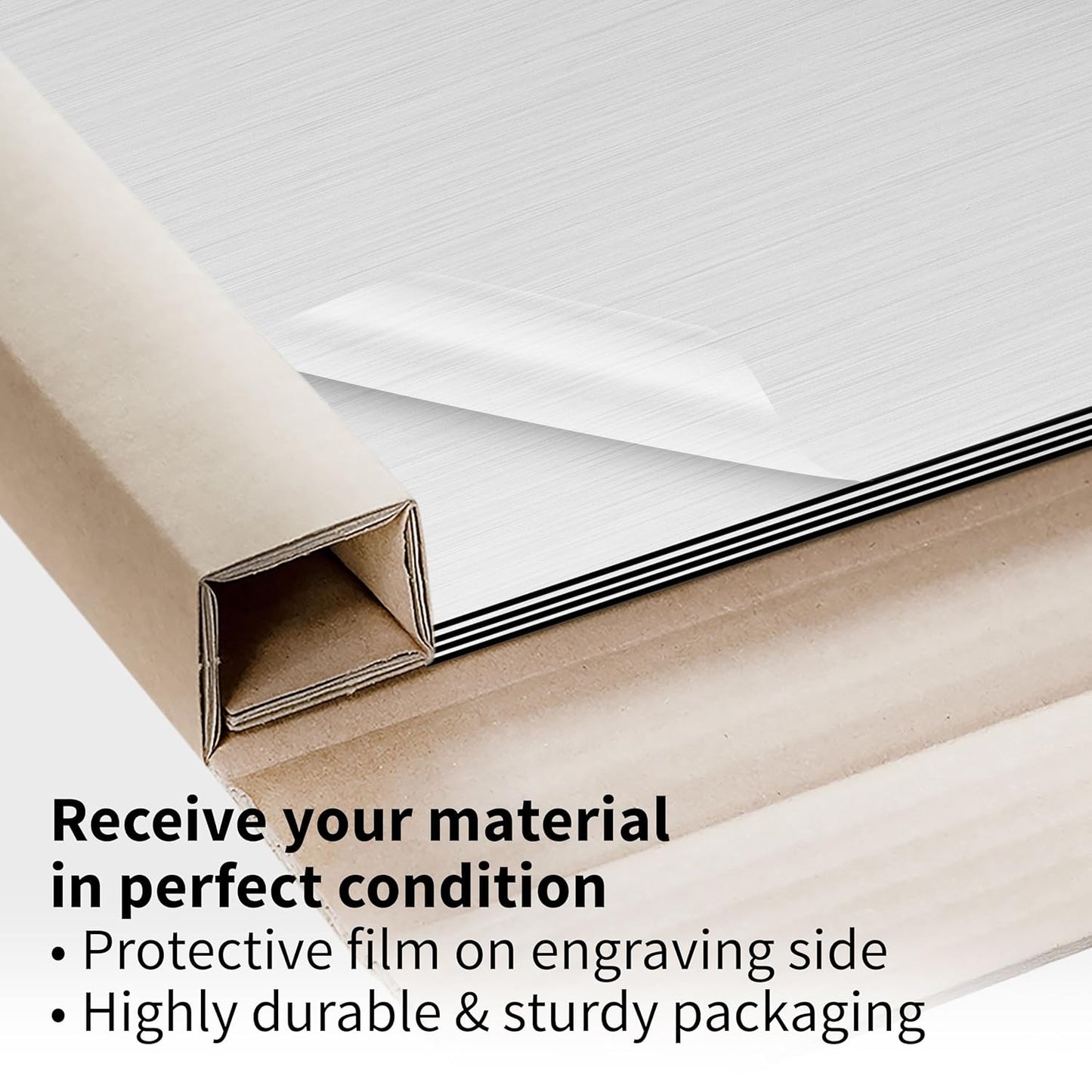 Trotec | Metallic Looking Acrylic Sheet | 12"x24"x1/8", 4 Pcs | Brushed Aluminum/Black | Metallic Finish - Scratch Resistant for Laser Engraving & Cutting,Printing,Glowforge,Name Plate | USA Made