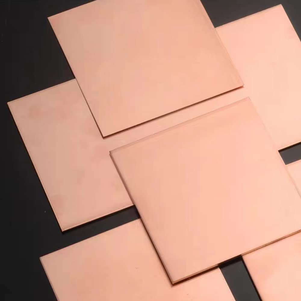 2 Pcs Copper Sheet, 10" x 8", 24 Gauge(0.5mm) Thickness, Double Sided Film Attached 99.9% Pure Copper Sheets Metal Plates for Crafting. Modelers, Jewelry, Repairs, Electrical