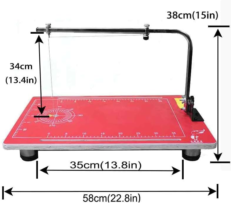 110V Hot Wire Foam Cutter with Scale, 22.8" ×15 ", 36W Professional Heat Cutting Machine for Foam, Sponge, EPE, Ribbon, KT Board, Adjustable Angle and Temperature