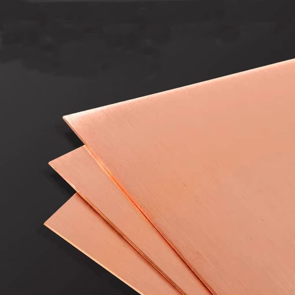 4 Pcs 99.9% Pure Copper Sheet, 4" x 4", 18 Gauge(1mm) Thickness, Double Sided Film Attached Copper Sheets Metal Plates for Crafting, Modelers, Jewelry, Repairs, Electrical