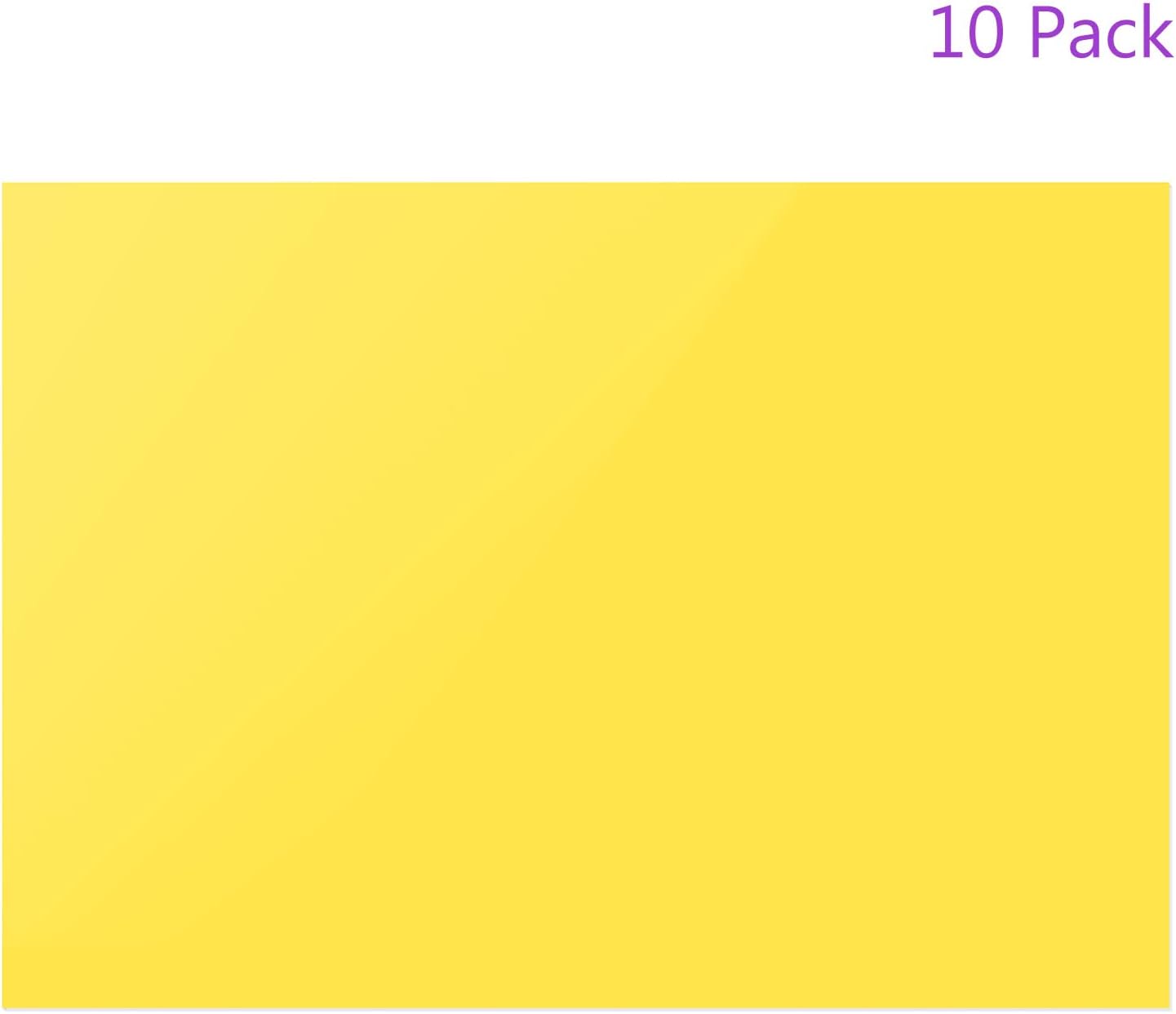 DMiotech 10Pcs Correction Gel Light Filter Overlay Transparent Plastic PVC Sheets Yellow for Photo，Film,Video