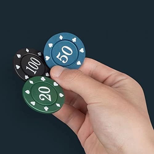 IXIGER Poker Chips,Denomination Poker Chips Set with Black Velvet Pouch Bag,Plastic Learning Counters Disks and Learning Math Counting Chips,Game Night Party Supplies(100pcs)