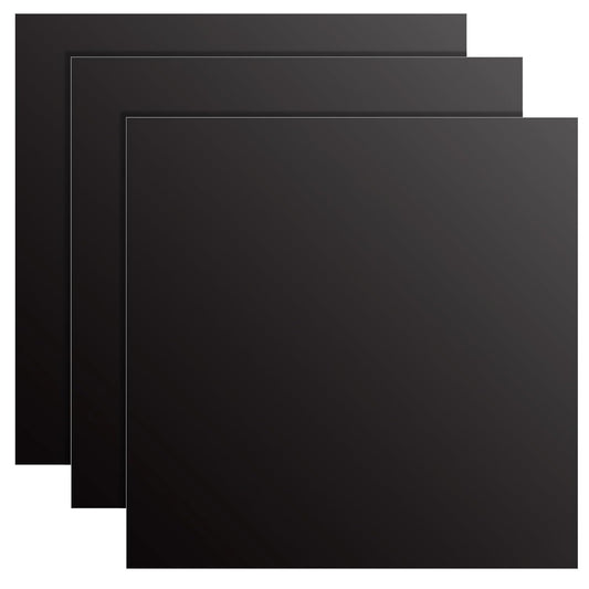 3 Pack 5052 Aluminum Sheet Metal 12 x 12 x 1/16 (0.06”) Inch Black Anodized Aluminum Sheet 1.5MM Thin Aluminum Plates Engraving Blanks for Laser Engraving, Crafting, Decoration