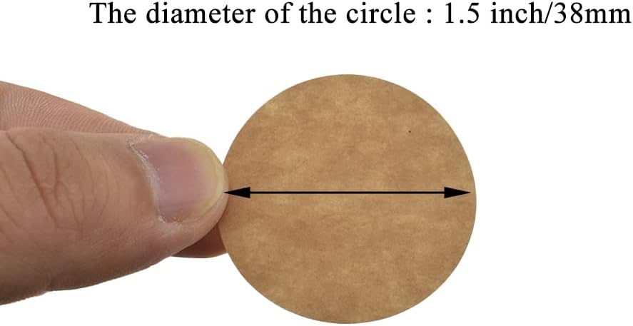 HAHIYO 1.5-Inch 500Pcs Natural Brown Kraft Round Label - Blank Adhesive Sticker to Write On for Jar, Canning, Price Tag, Store Organizing