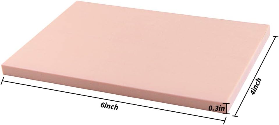 6 Pack 4"x6" Pale Pink Rubber Stamp Carving Blocks Rubber Carved Brick for Stamp Soft Rubber Crafts and DIY Craft Project