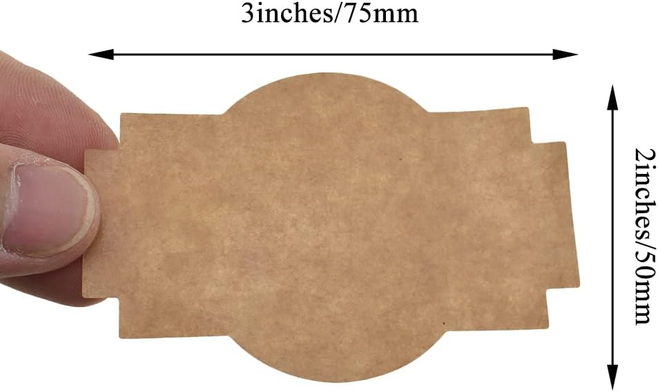 HAHIYO 3*2Inches 150Pcs Natural Brown Kraft Sticker Rectangles of 3 different shapes Label Sticker Roll Blank label Sticker to Write On Permanent Adhesive Dot Sticker for Jar Canning Label Price Tag