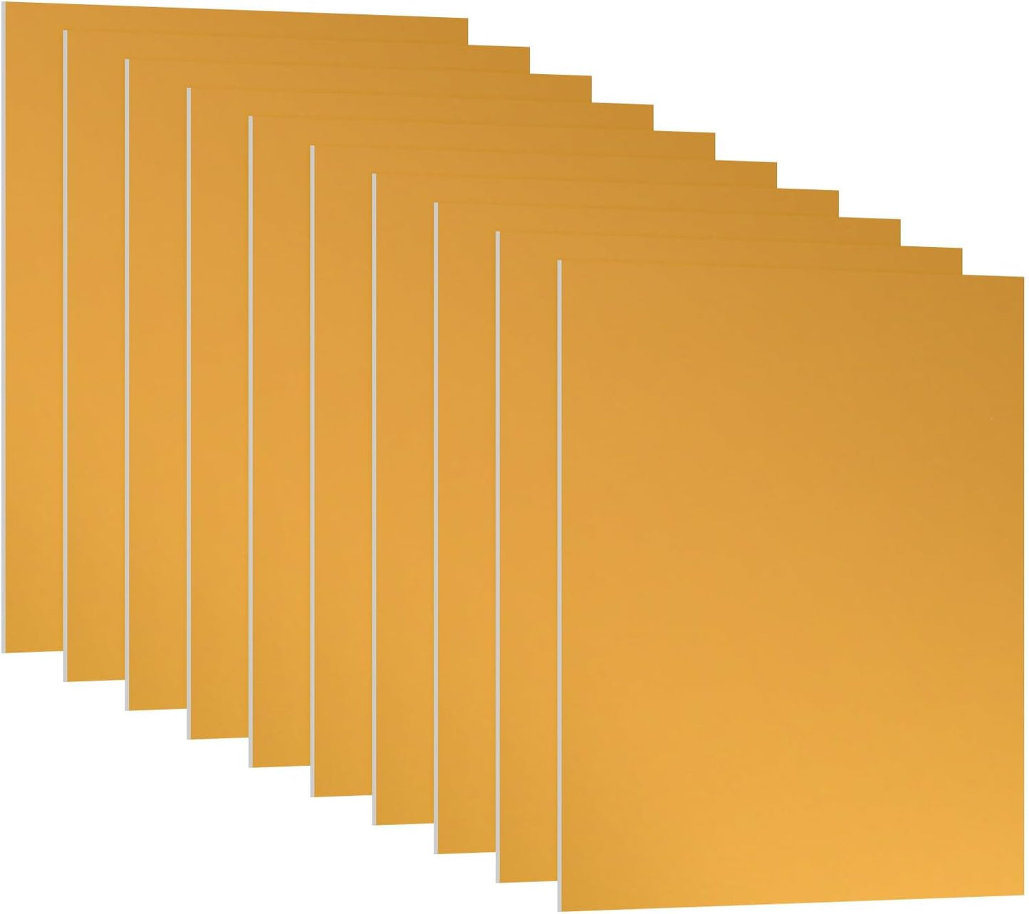 PATIKIL 7x5x1/32inch Anodized Aluminum Sheet, 10Pcs Metal Rectangle Aluminum Plate 0.8mm Thick Engraving Blanks for Laser Engraving DIY Decorative Crafting Home Decoration, Yellow
