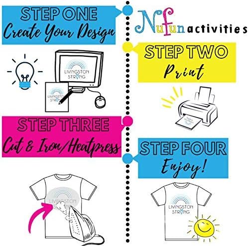 NuFun Activities Inkjet Printable Iron-On Heat TShirt Transfer Paper 11x17 (50, Light Fabrics)