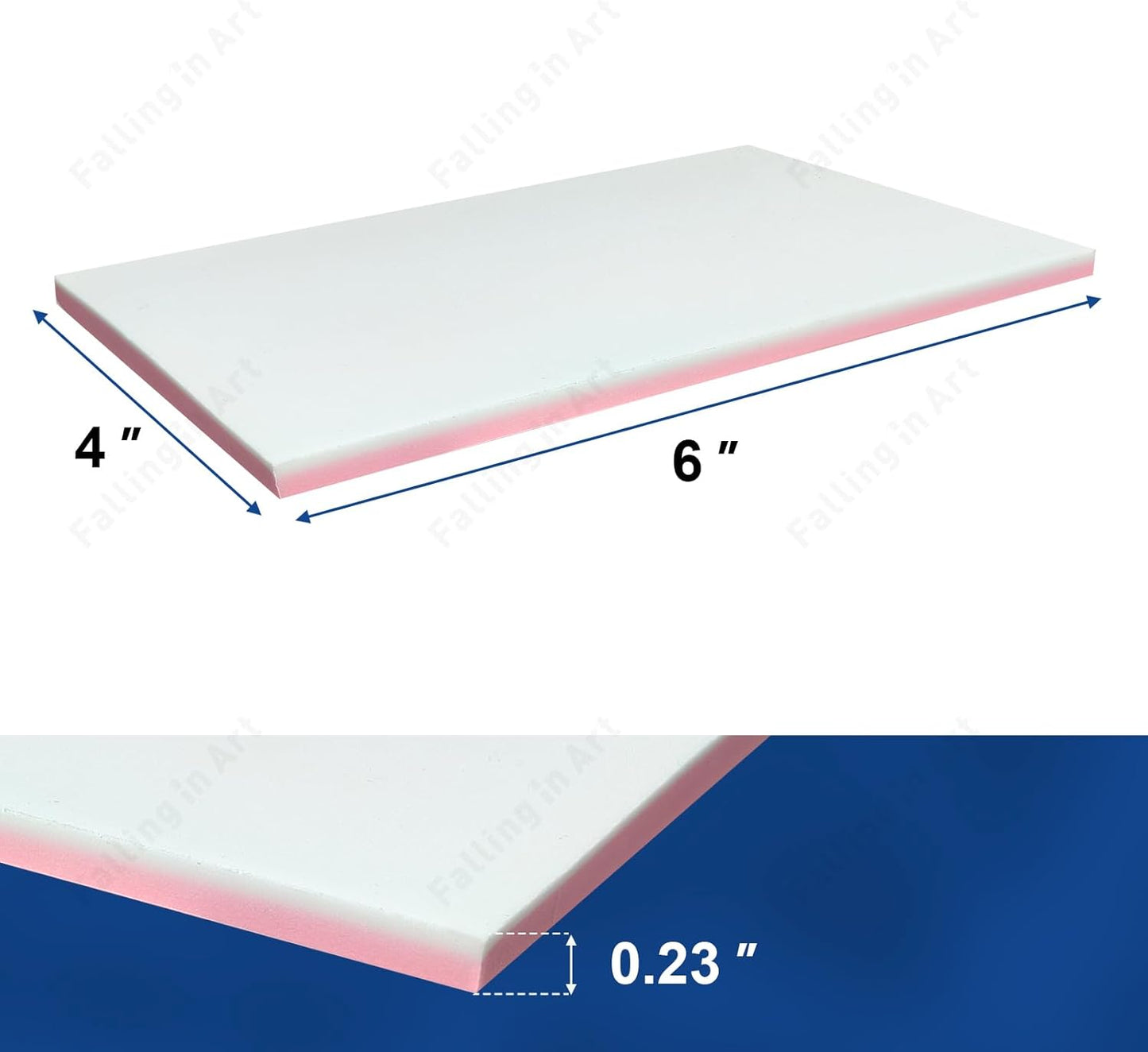 Falling in Art 5 Pack Rubber Carving Block, 4" x 6" Easy Cut Lino Blocks, Soft Linoleum Block for Printmaking, Stamps, Crafts