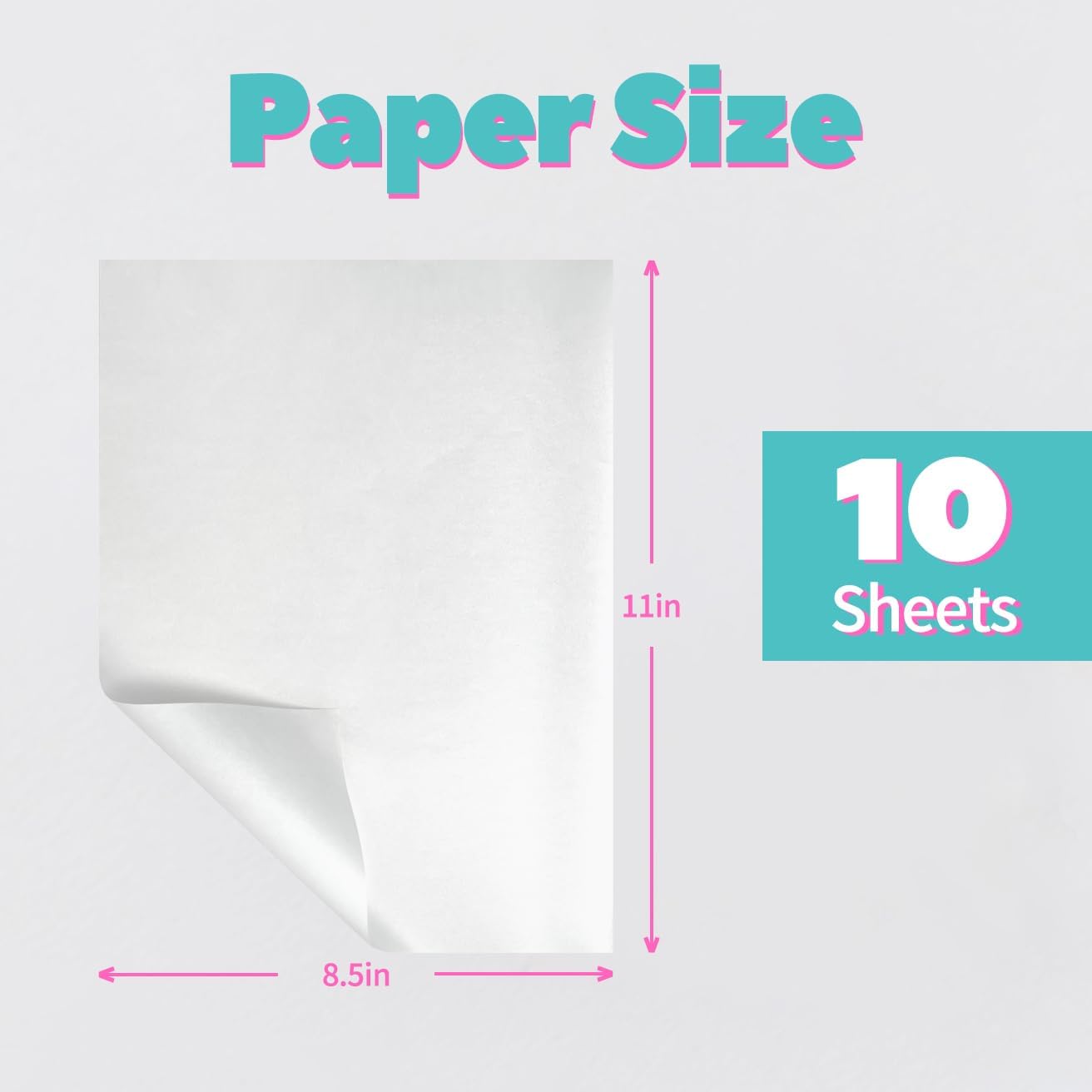 Lovein Pinkie Non-Stick Teflon Paper for Heat Press Transfer Sheet(10 Sheets, 8.5x11) Reusable Heat Resistant Perfect for Heat Transfer Paper of Crafting Needs