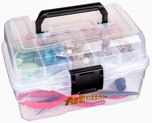 ArtBin 6890AG Small Project Box, Portable Art & Craft Organizer with Lift-Out Tray, [1] Plastic Storage Case, Clear (Pack of 6)