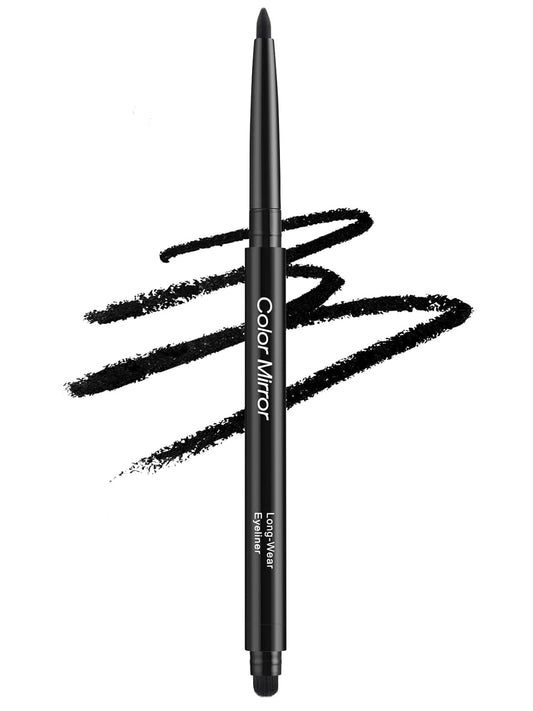 Smudge Proof Eyeliner, Waterproof Retractable Eye liner with Brush, Matte and Shimmer Eyeliner Pencil, Creamy Texture, Long lasting & Smooth(01 Black Matte)
