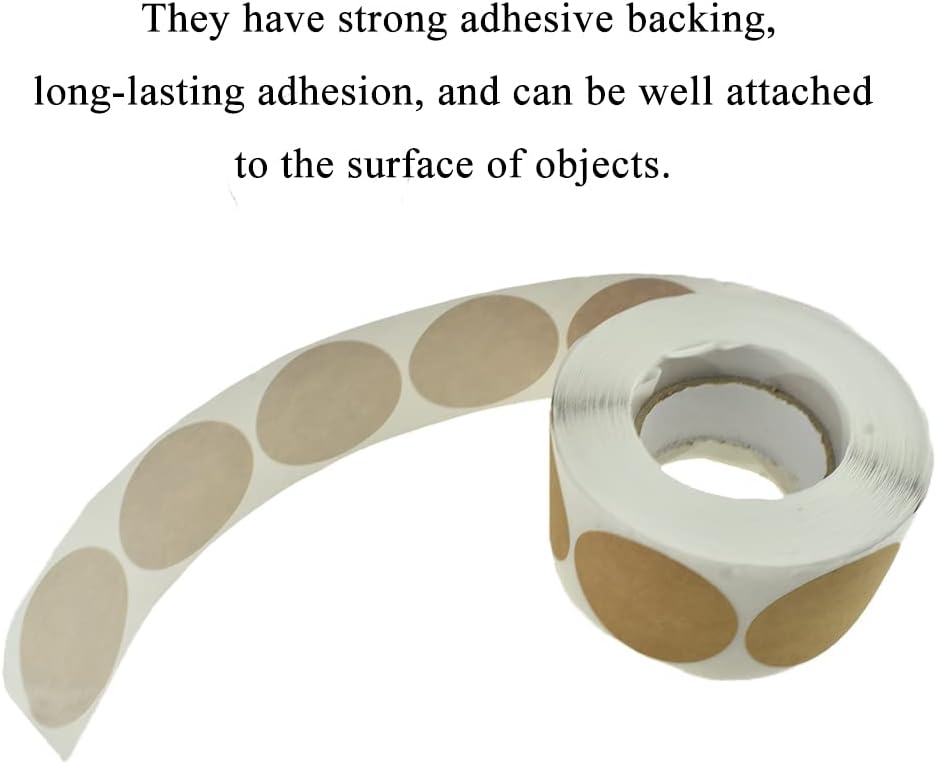 HAHIYO 1.5-Inch 500Pcs Natural Brown Kraft Round Label - Blank Adhesive Sticker to Write On for Jar, Canning, Price Tag, Store Organizing