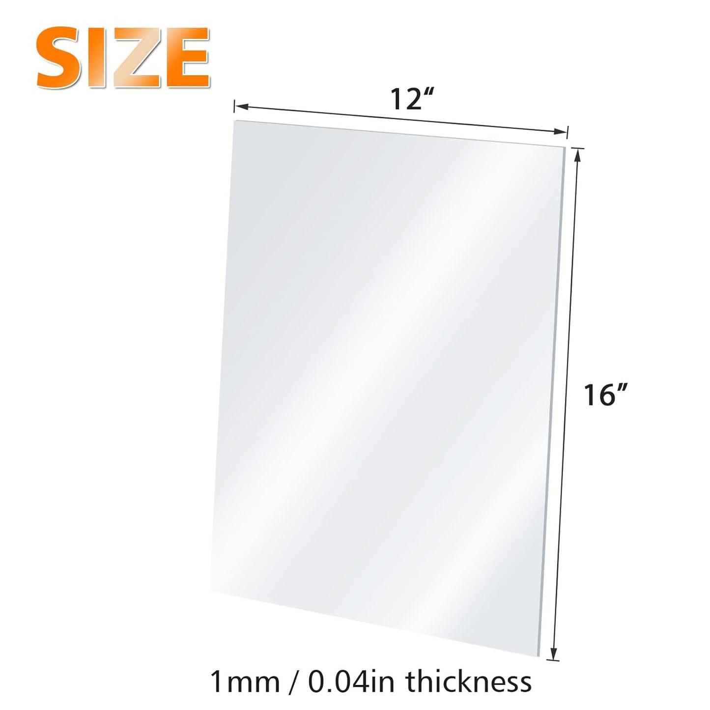Egofine Plexiglass Sheets 6 Pack of 12x16’’ 0.04 Thick Clear Plastic Cast Transparent Plexi Glass Acrylic Sheets for Crafting Projects, Replacement Picture Frame Glass, DIY Display, Easy to Cut