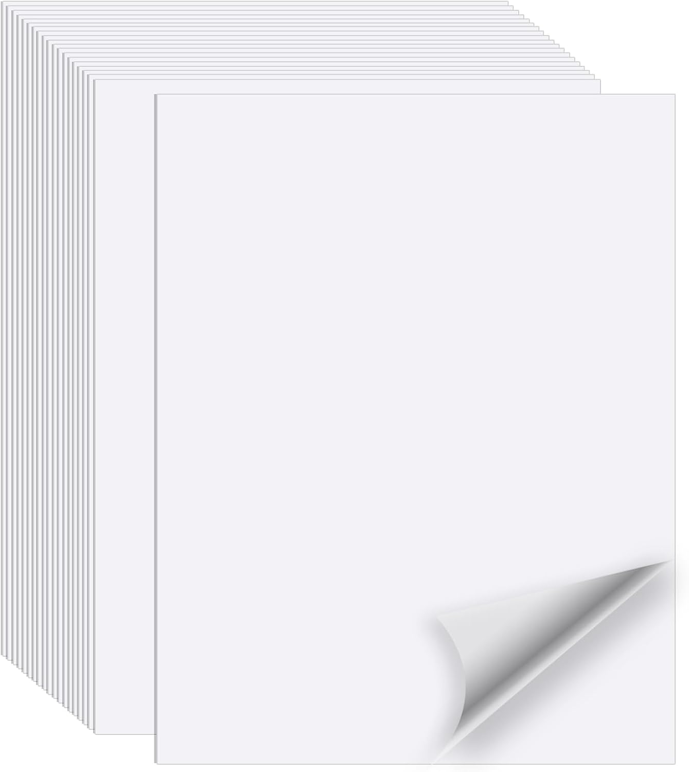 White Printable Sticker Paper, 20 Sheets Printable Sticker Paper, Laser/Inkjet Printing- Matte White, Letter Size (8.5" x 11")