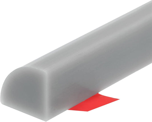 uxcell Flexible Molding Trim, 20 Inch Flexible Quarter Round Molding Silicone Peel and Stick Trim Self Adhesive Shower Water Barrier for Corner Decor Bathroom Kitchen, Grey