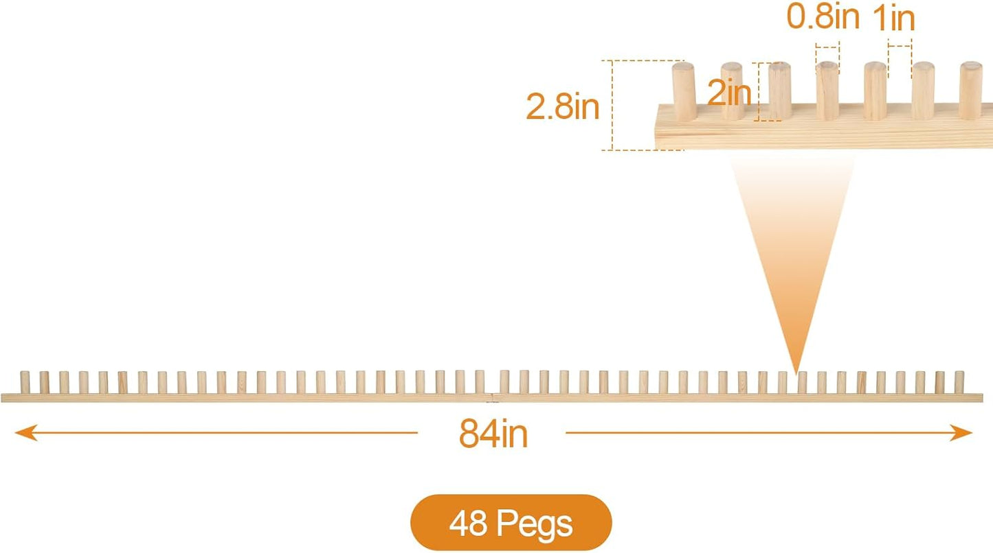 QWM 84“ Chunky Blankets Loom Knitting Looms Long Installation Free and Adjustable Foldable Portable Extra Loom Large 38,48,60, 72,84,96 Inch