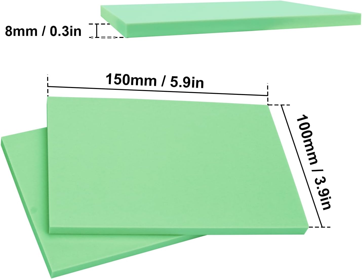 KUKLIPJIM 25 Pcs 4x6" Rubber Linoleum Stamp Carving Blocks for Printmaking, Artists, Crafts and More (Green)