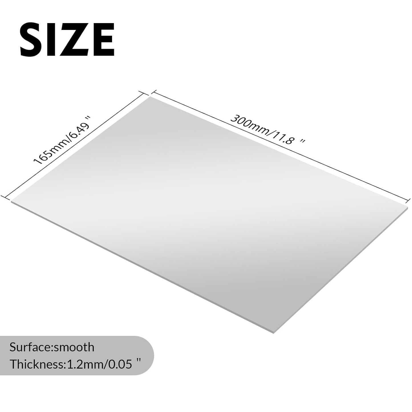 Laser Engraving Blank White ABS Double Color Plastic Sheet, 11.8x6.49x0.05 inch Materials Double Color Plastic Sheet for Interior Signs, Badges (White)