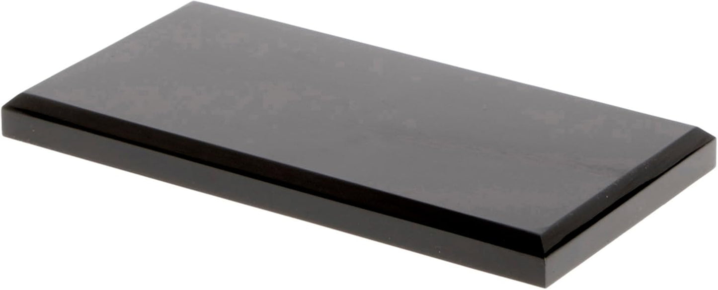Plymor Black Acrylic Rectangular Beveled Display Base, 6" W x 3" D x 0.5" H, Pack of 12