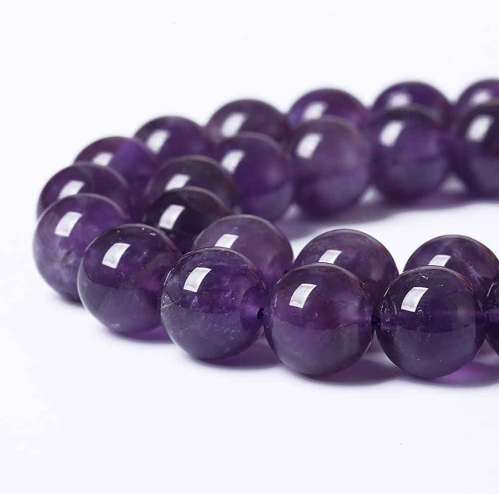 4mm 90pcs AAAAAA Natural Amethyst Purple Crystal Quartz Beads Gemstones Round Stone Beads for Jewelry Making DIY Women's Bracelet Necklace, Earrings (Amethyst, 4mm)