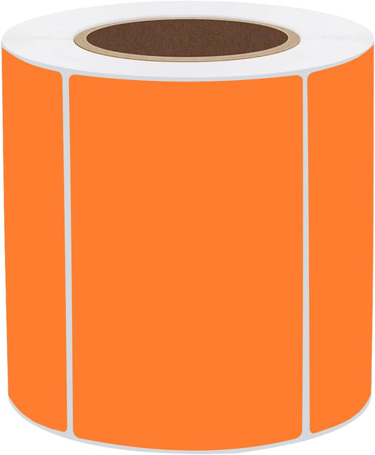 STARLIBOO 3x2 inch Color Direct Thermal Label Stickers for Shipping, Barcode, Address, Compatible with Rollo Label Printer & Zebra Desktop Printers (Orange)