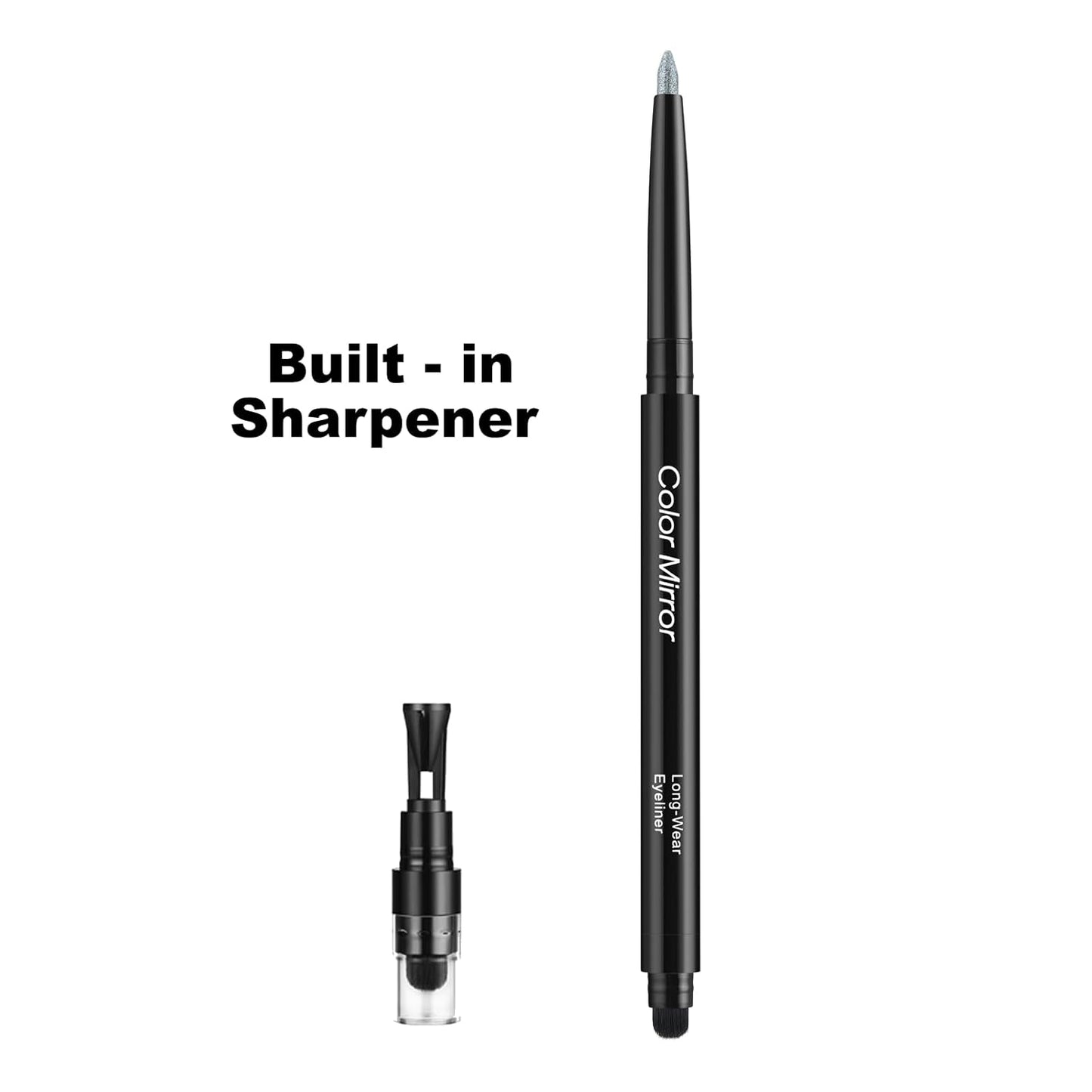 Smudge Proof Eyeliner, Waterproof Retractable Eye liner with Brush, Matte and Shimmer Eyeliner Pencil, Creamy Texture, Long lasting & Smooth(44 Starry Sky Shimmer)