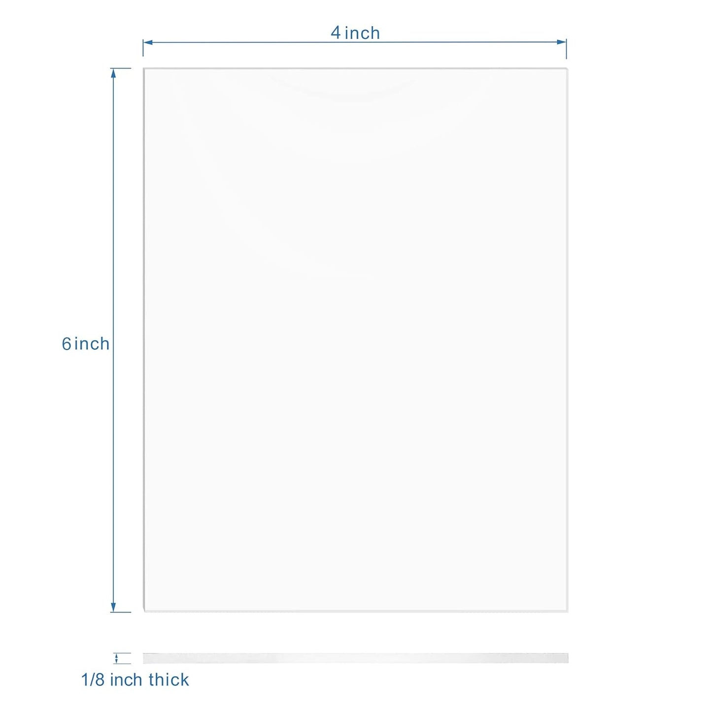 Pack of 10 Clear Acrylic Sheet 4" x 6" Cast Plexiglass Panel 1/8" Thick (3mm) Transparent Plastic Board for Sign, Craft, Display Projects, Laser Cutting, Engraving, Painting