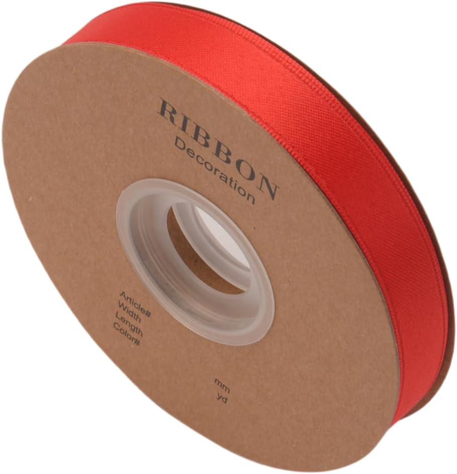 Double Side Satin Ribbon, Continuous 20 Yards,Use for Craft Bows Bouquet, Gift Wrapping, Wedding Decoration, Floral Arrangement (Red, 5/8 inch)
