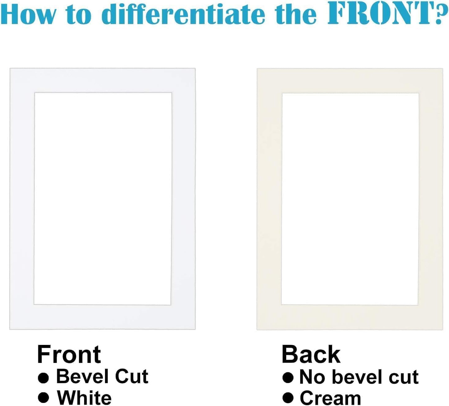 Egofine 6x8 White Picture Mats Pack of 11, Frame Mattes for 5x7 Pictures, Acid Free, 1.2mm Thickness, with Core Bevel Cut