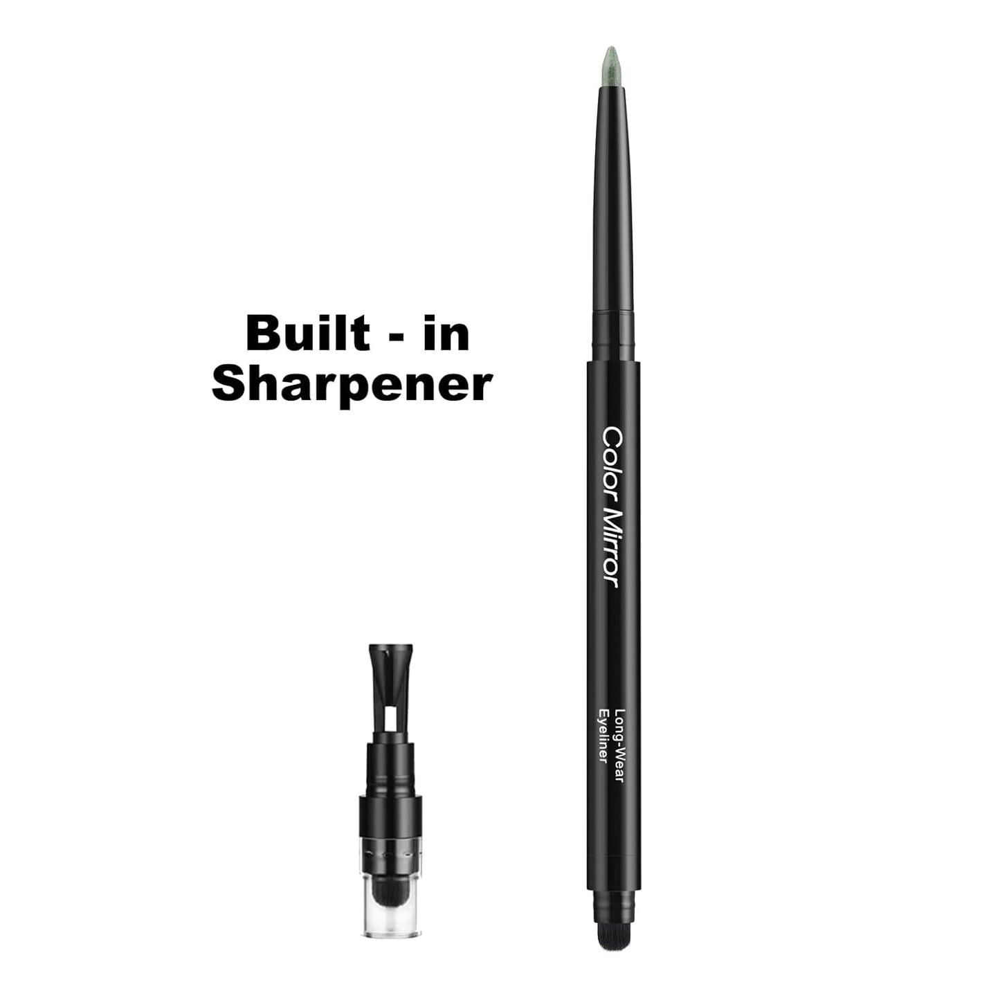 Smudge Proof Eyeliner, Waterproof Retractable Eye liner with Brush, Matte and Shimmer Eyeliner Pencil, Creamy Texture, Long lasting & Smooth(42 Avocado Shimmer)
