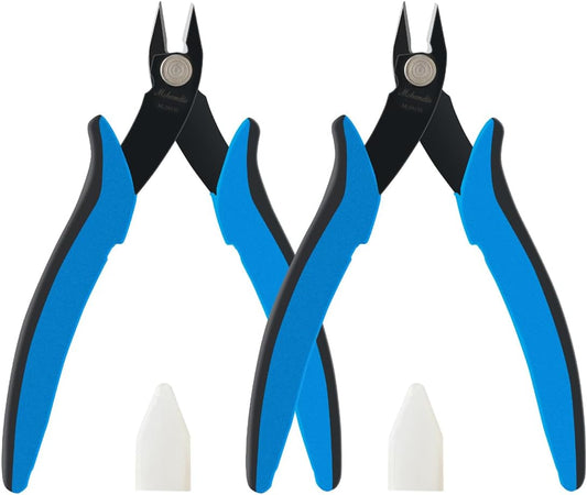 5.3" Wire Cutters for Crafting Flush Cutters 2 Pack Ultra Sharp Flush Cut Pliers for Jewelry Making, Diagonal Cutting Pliers for Models, Aluminum Wire, Jewelry, Plastic and Soft Copper Wire