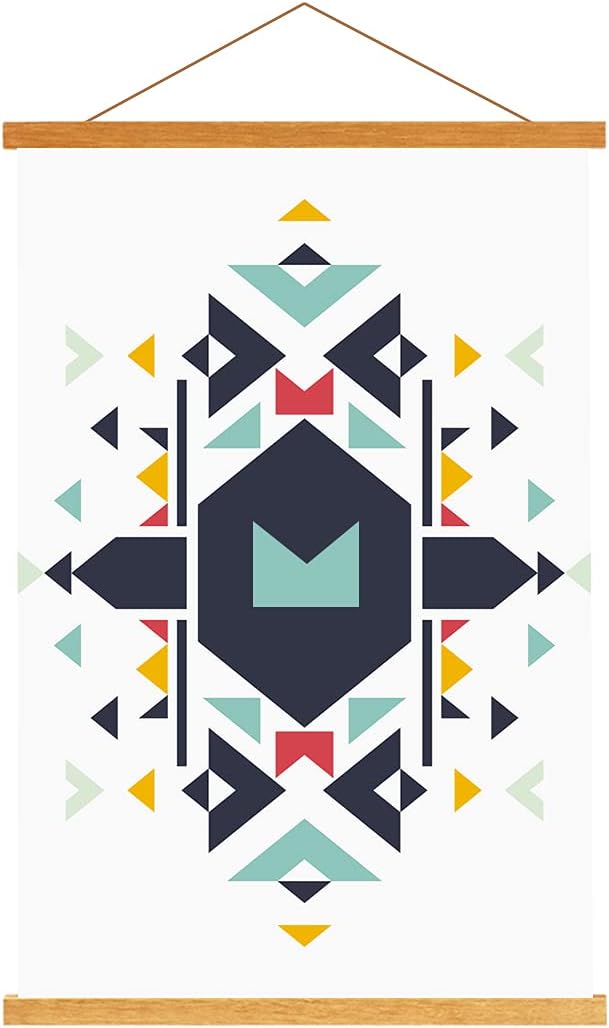 Ywlake Magnetic Poster Hanger, 14x22 14x20 14x24 Poster Frame Wood Wooden Magnet Print Posters Dowel Scroll Hanger Hangers Hanging Kit for Walls Map Canvas Artwork (Teak Wood, 14")