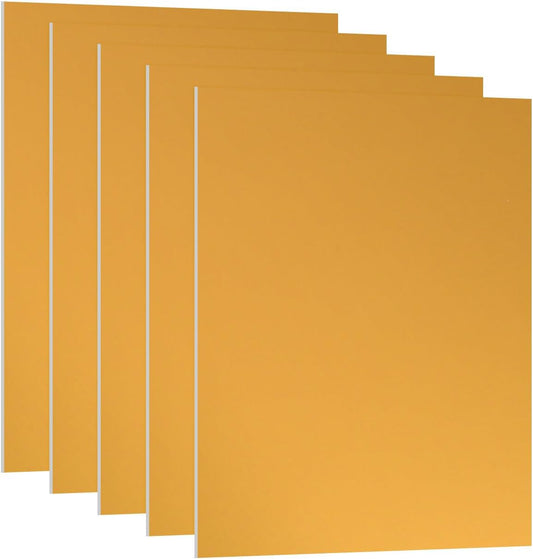 PATIKIL 7x5x1/32inch Anodized Aluminum Sheet, 5Pcs Metal Rectangle Aluminum Plate 0.8mm Thick Engraving Blanks for Laser Engraving DIY Decorative Crafting Home Decoration, Yellow