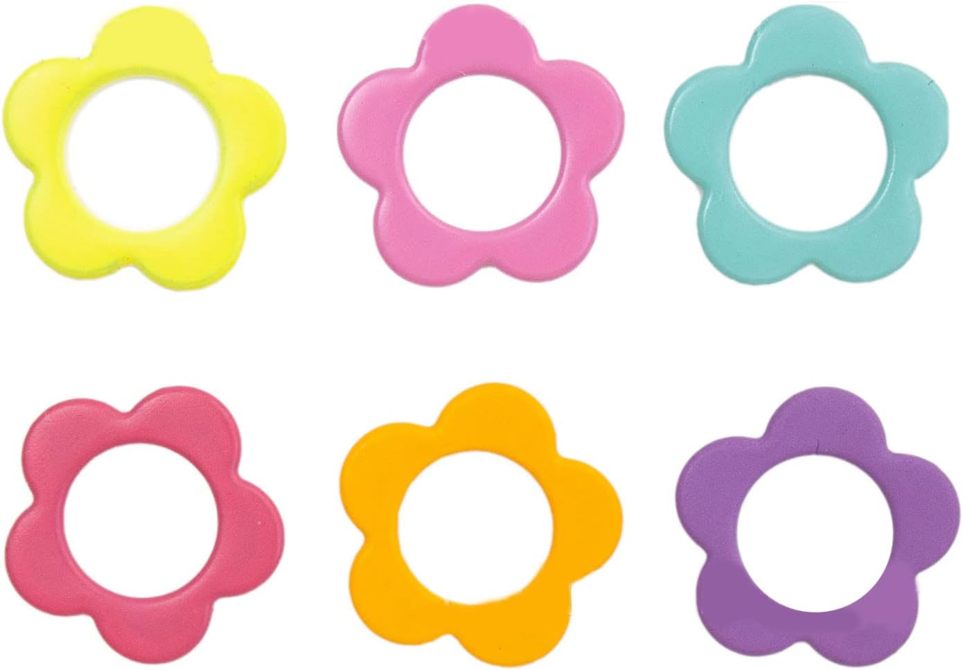 Hilsayum 30PCS Mini Size Stitch Markers Flower Shape Metal Stitch Markers Ring Multicolor Crochet Markers Knitting Weaving Tools