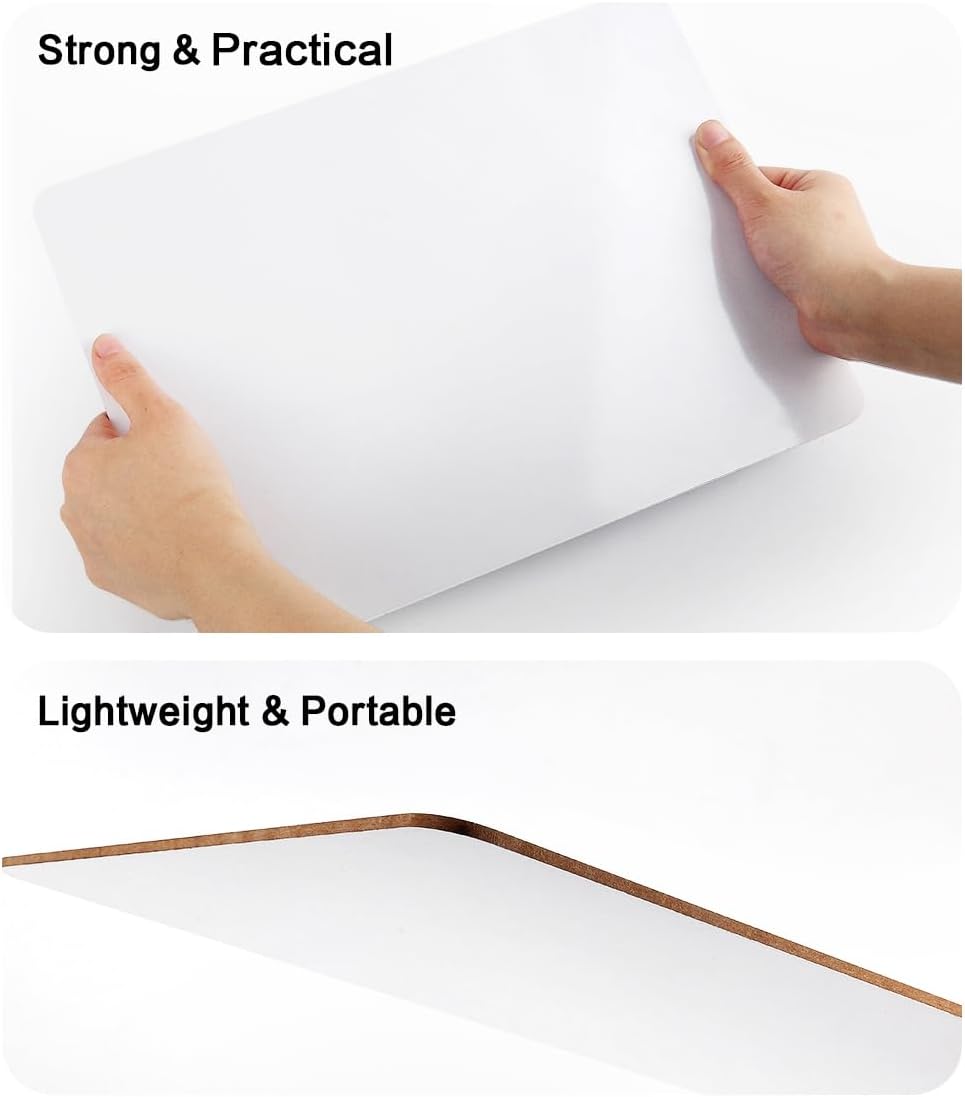 Dry Erase Lapboards, HERKKA 25 Pack Double Sided Dry Erase Lap Boards 9 x 12.5 Inch, 25 Markers, 25 Erasers, Small Dry Erase Boards for Students Classroom Teacher Supplies
